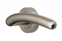 Door Handles Vision Designer Mira Lever on Round Rose Satin Nickel 5205 20.75